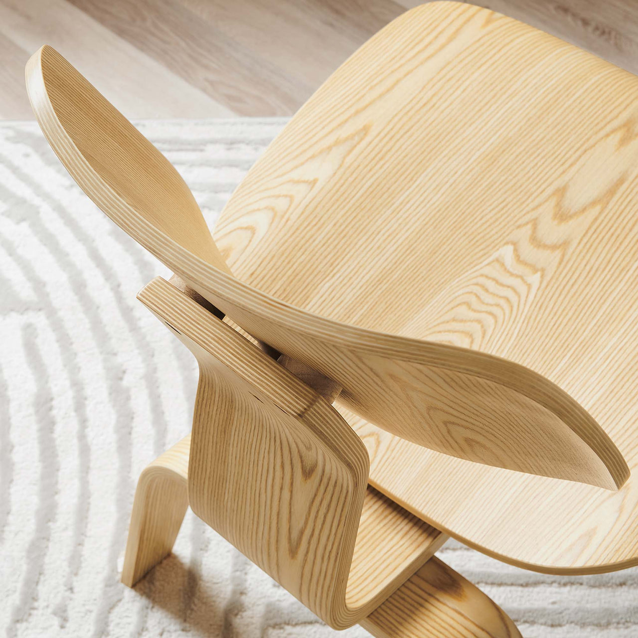 Mushroom Lounge Chair, Natural Wood