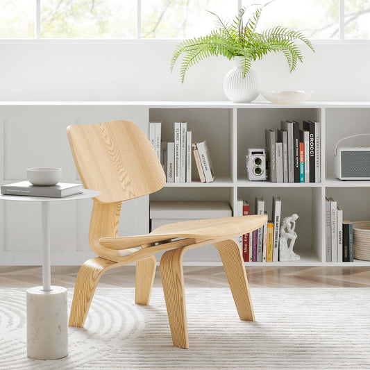 Mushroom Lounge Chair, Natural Wood