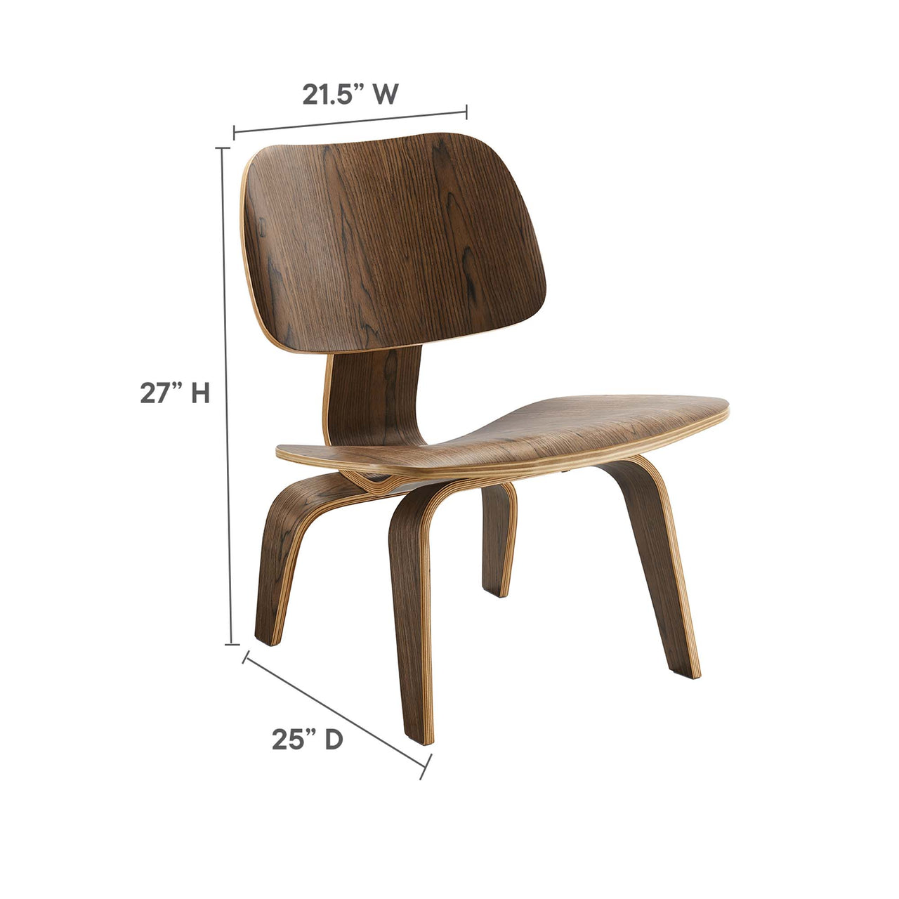Mushroom Lounge Chair, Walnut