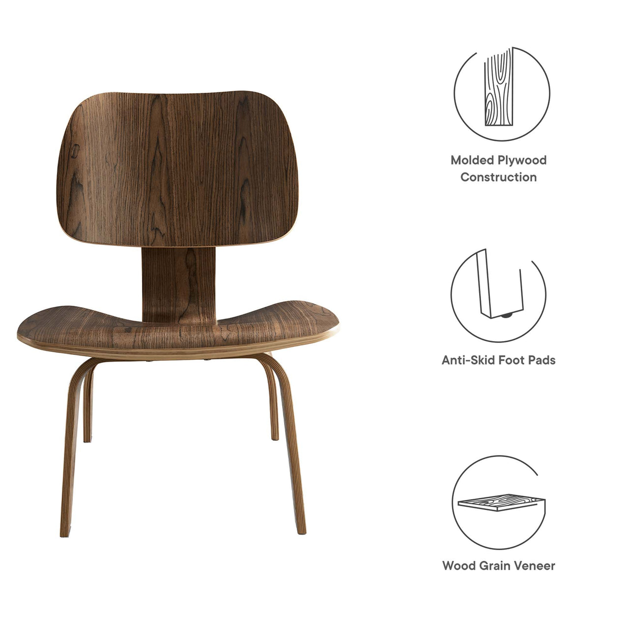 Mushroom Lounge Chair, Walnut