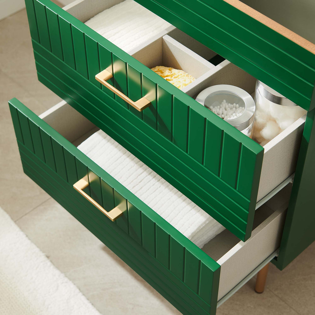 Dawnridge Vanity Base with Storage, Green