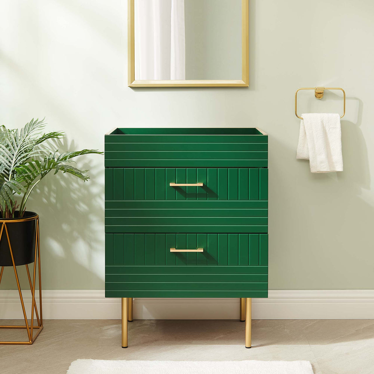 Dawnridge Vanity Base with Storage, Green