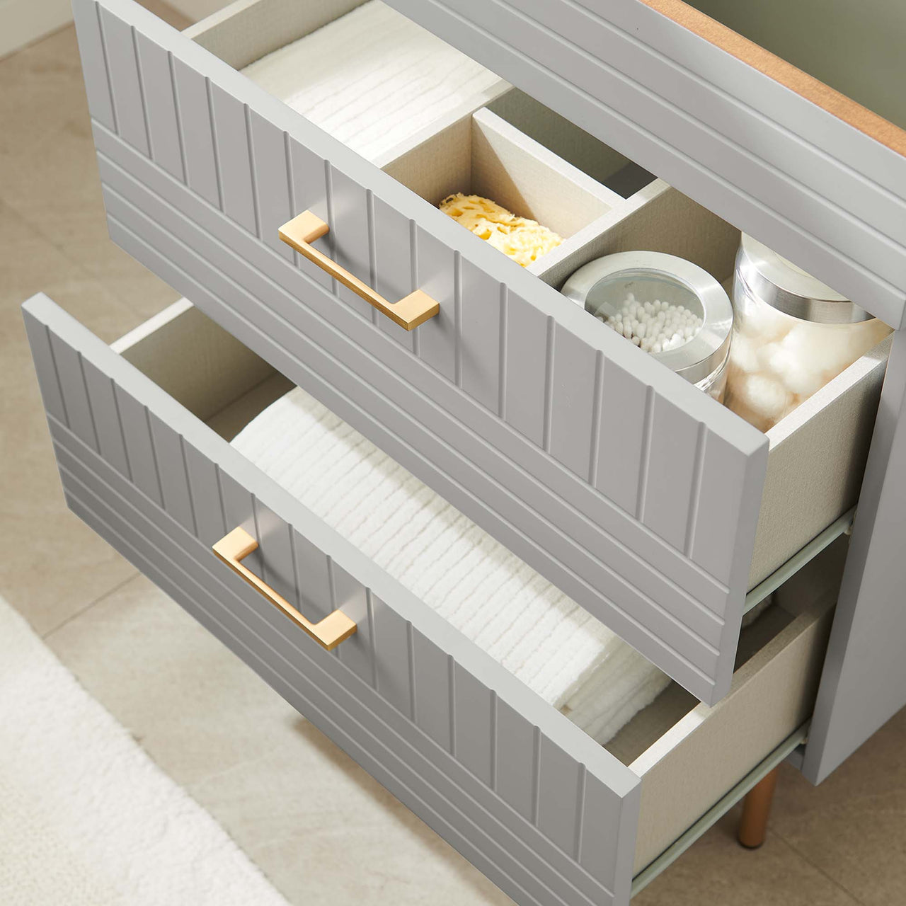 Dawnridge Vanity Base with Storage, Light Gray