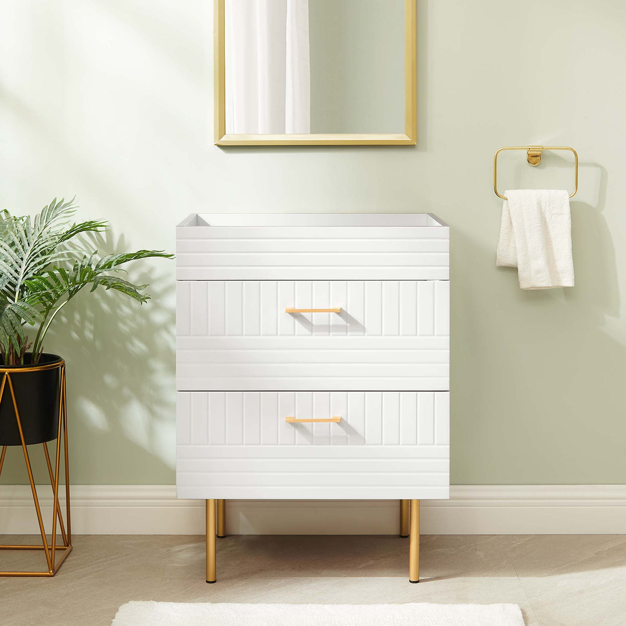 Dawnridge Vanity Base with Storage, White
