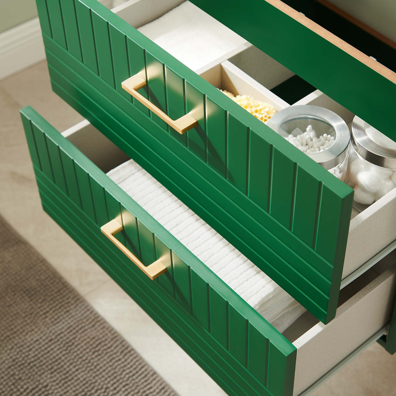 Dawnridge Levitating Vanity Base with Storage, Green