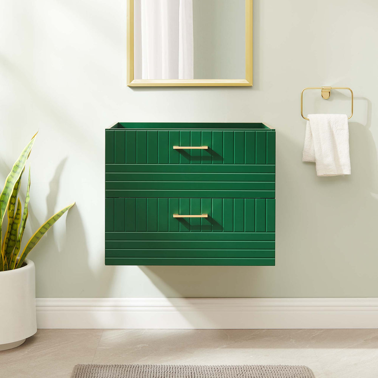 Dawnridge Levitating Vanity Base with Storage, Green