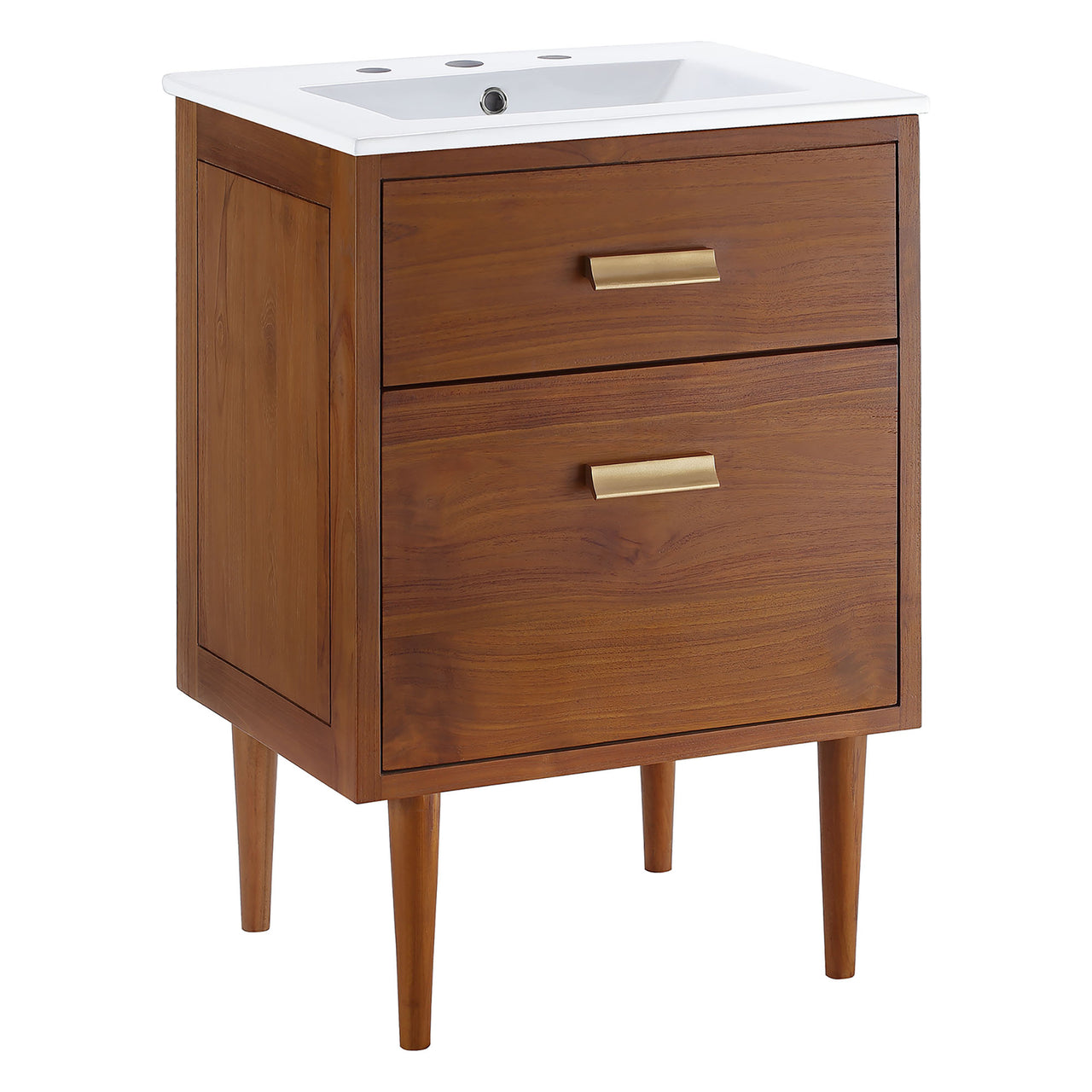 Caselle Vanity Unit, Small, Natural Wood & White