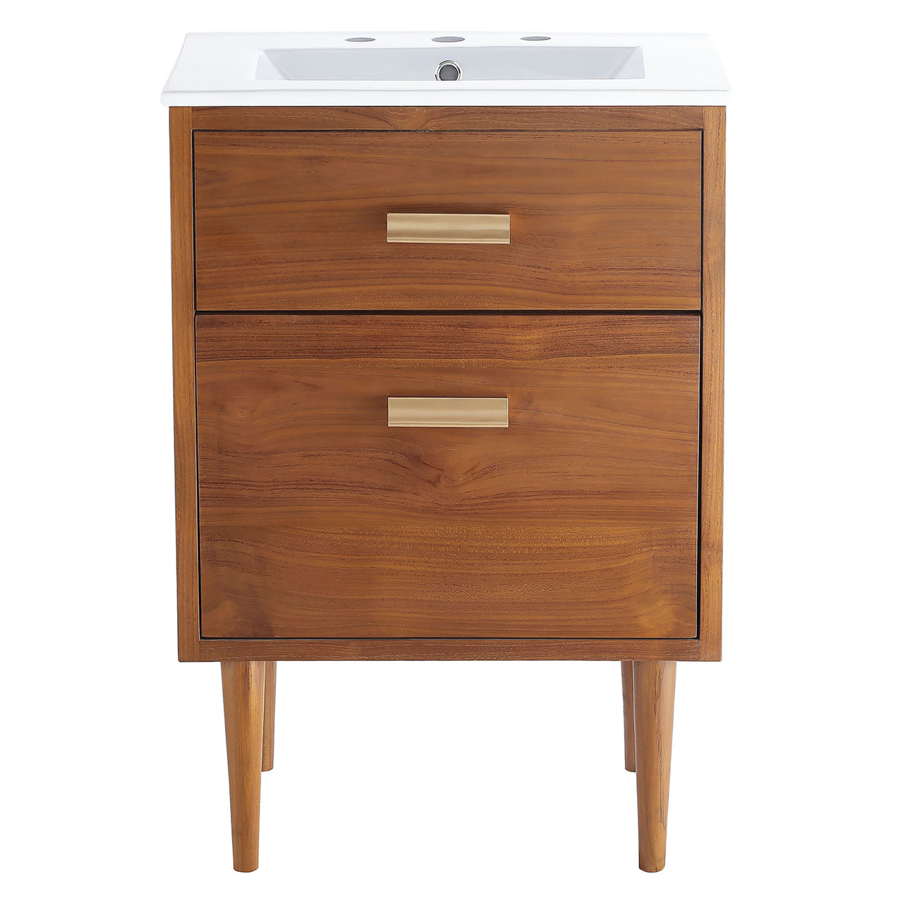 Caselle Vanity Unit, Small, Natural Wood & White