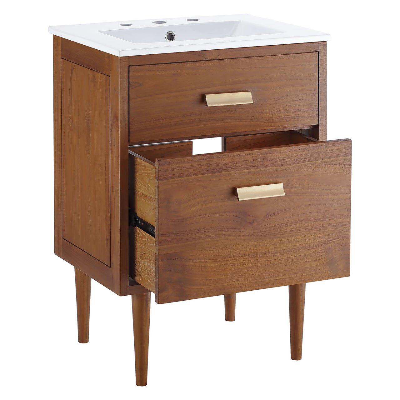 Caselle Vanity Unit, Small, Natural Wood & White