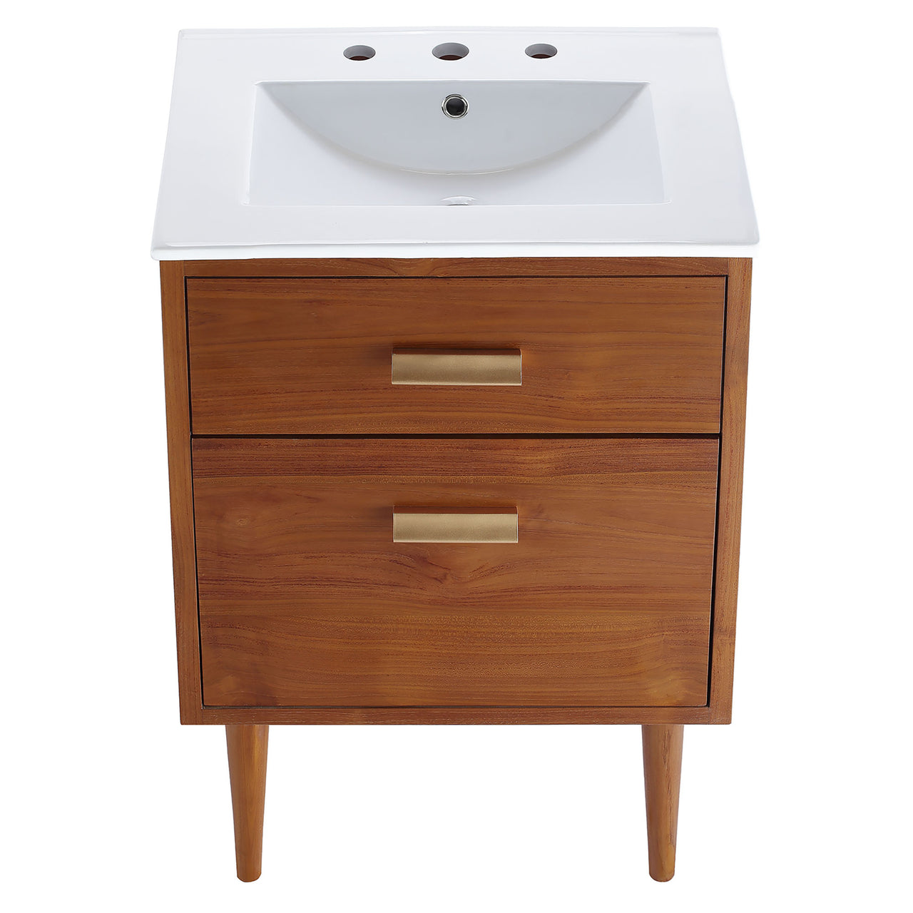 Caselle Vanity Unit, Small, Natural Wood & White