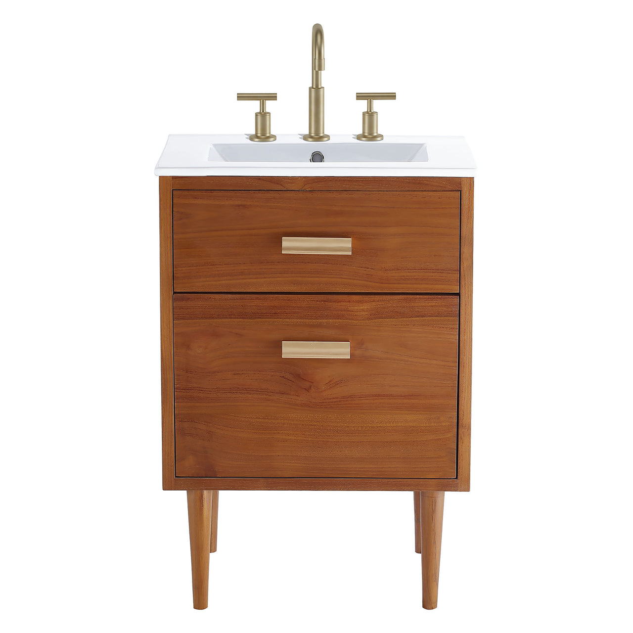 Caselle Vanity Unit, Small, Natural Wood & White