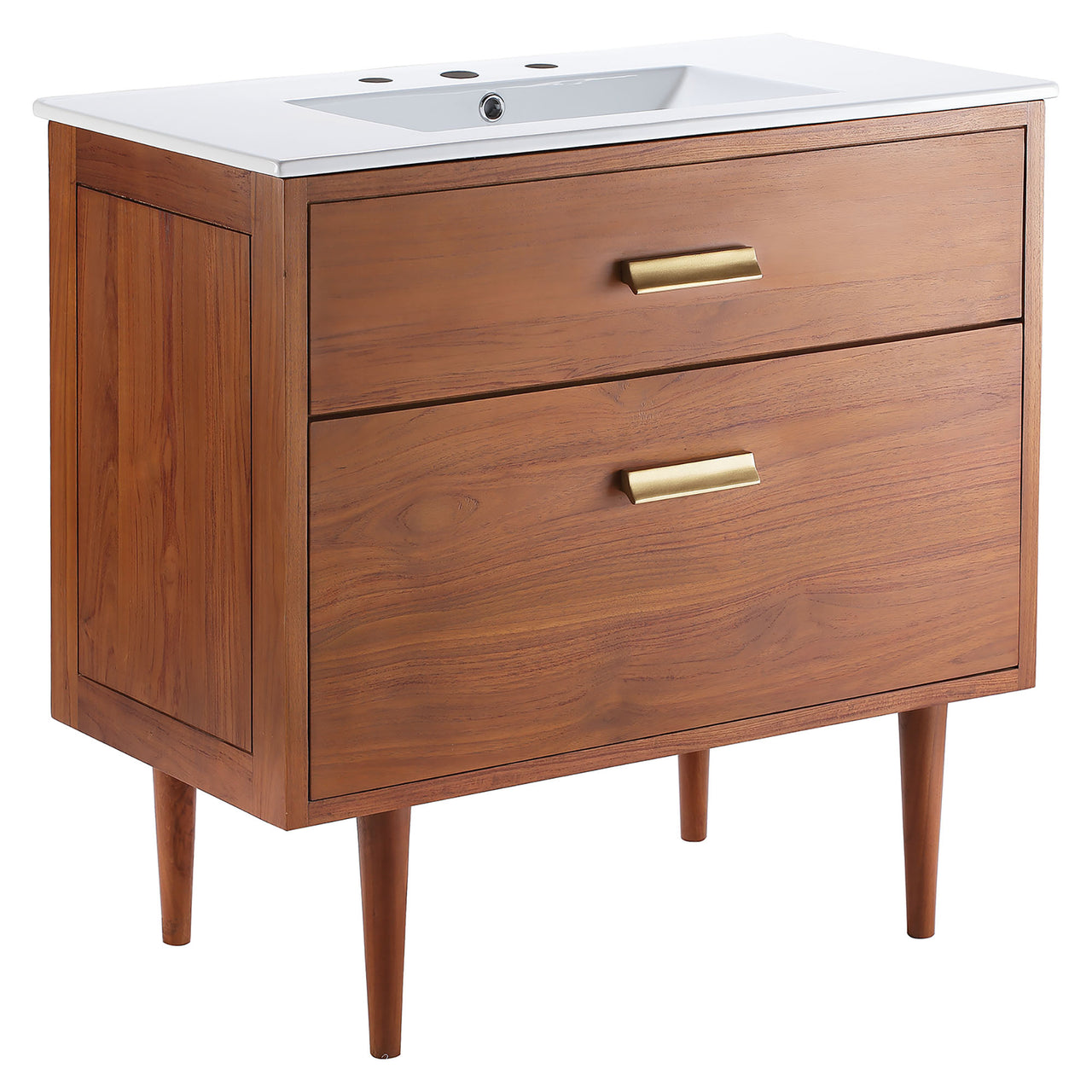 Caselle Vanity Unit, Large, Natural Wood & White