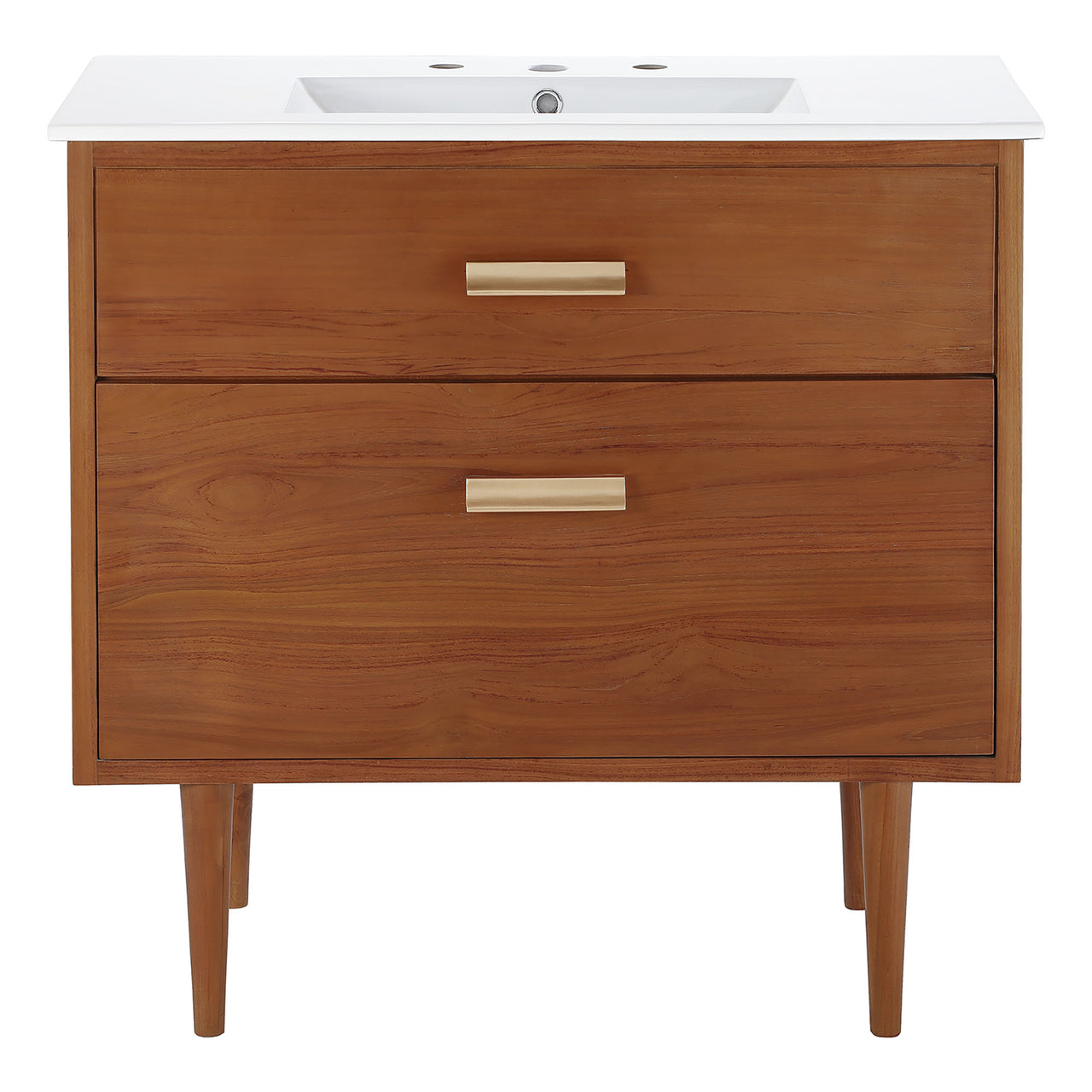 Caselle Vanity Unit, Large, Natural Wood & White