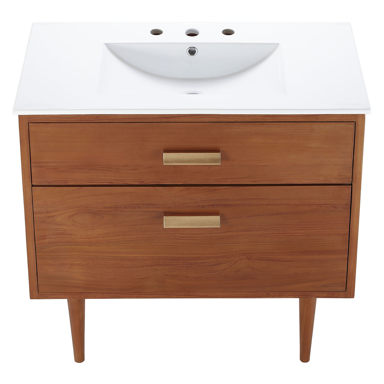 Caselle Vanity Unit, Large, Natural Wood & White