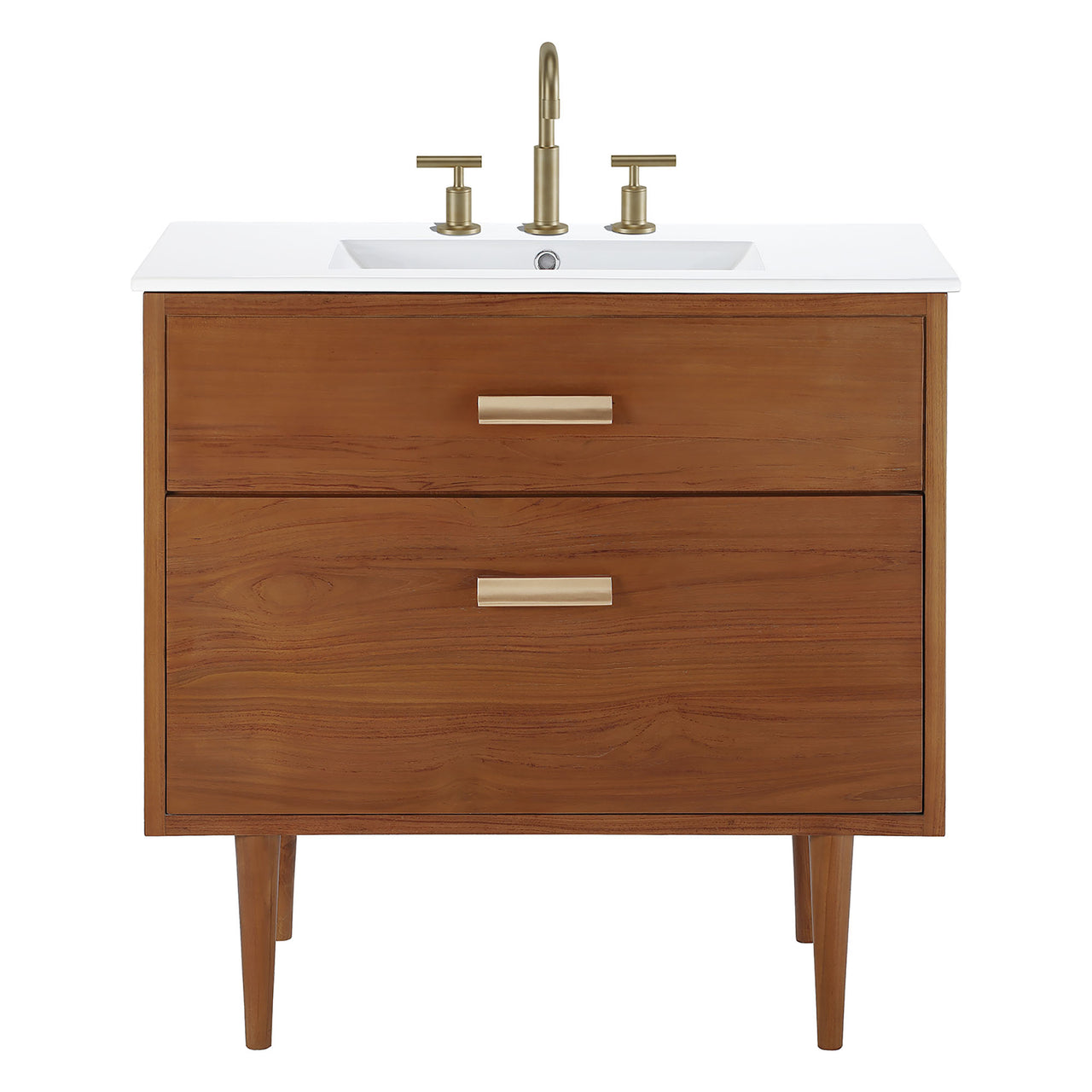 Caselle Vanity Unit, Large, Natural Wood & White