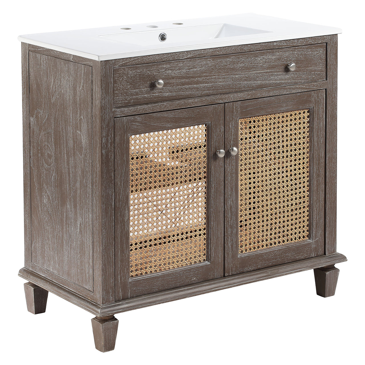 Beachside Vanity Unit, Large, Gray & White