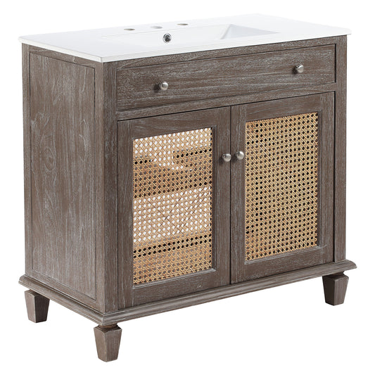 Beachside Vanity Unit, Large, Gray & White