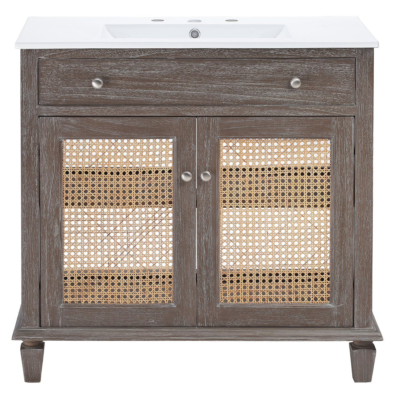 Beachside Vanity Unit, Large, Gray & White