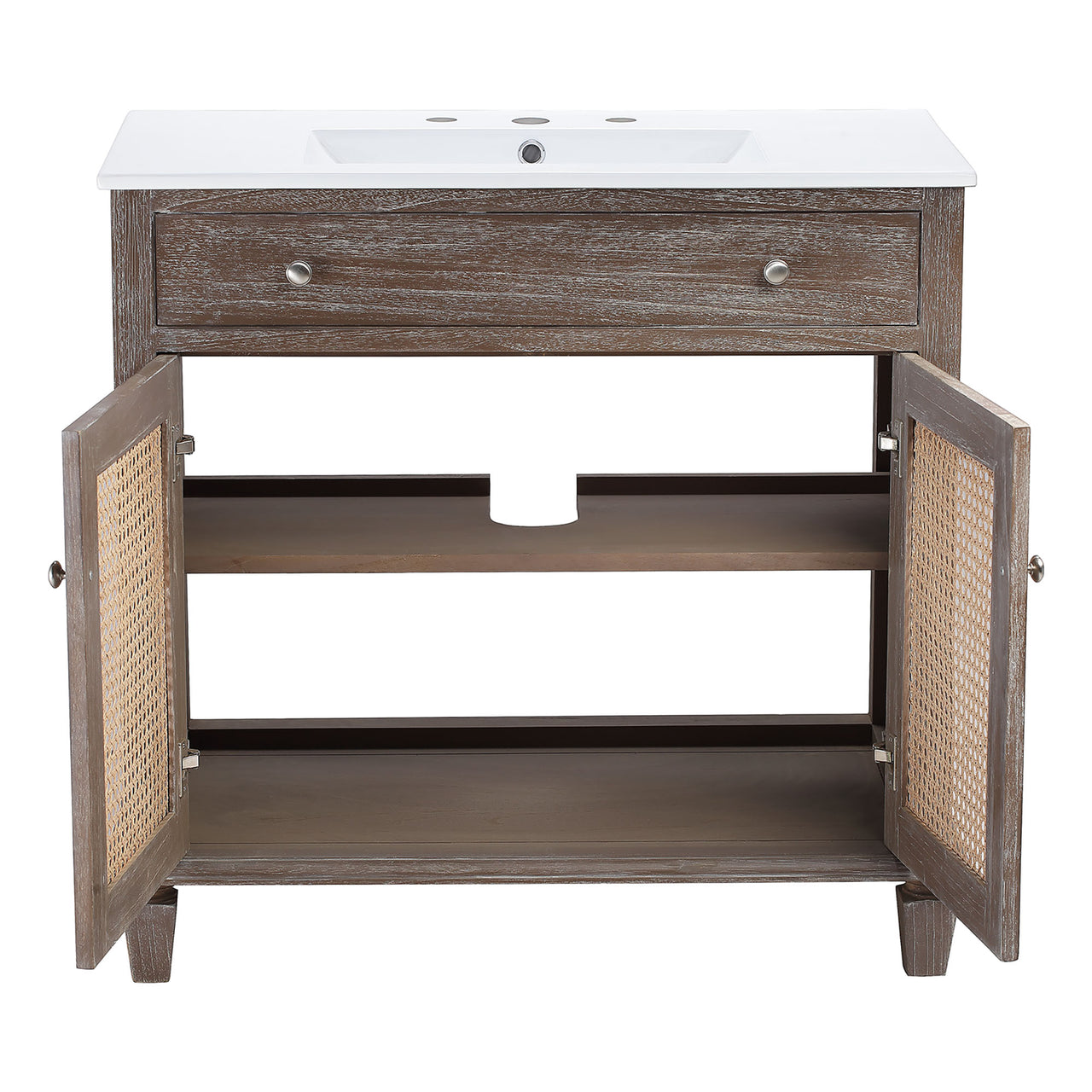 Beachside Vanity Unit, Large, Gray & White