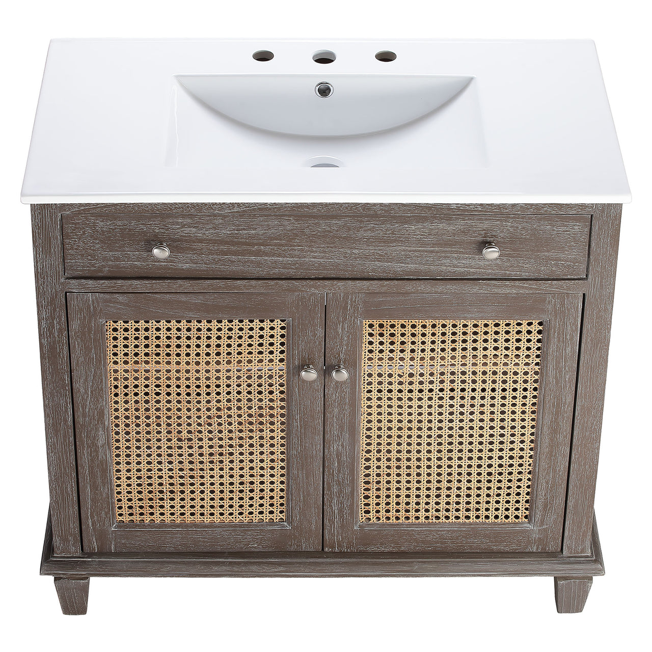 Beachside Vanity Unit, Large, Gray & White