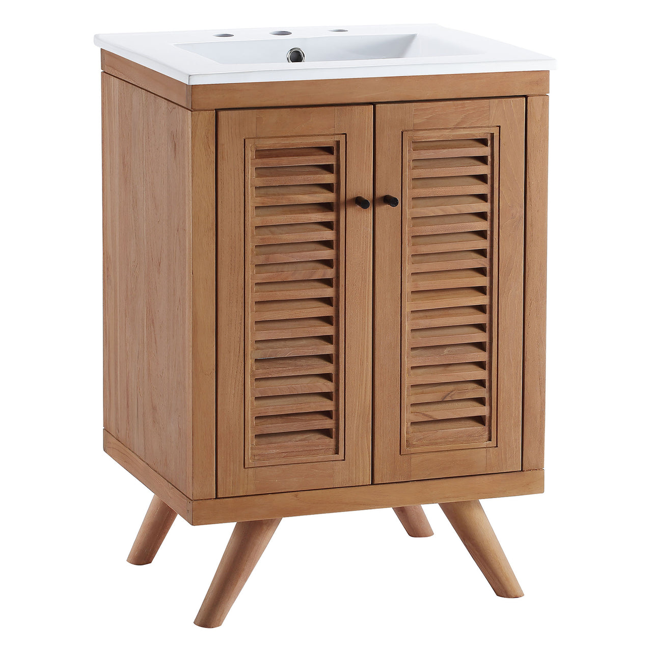 Nest Vanity Unit, Small, Natural Wood & White
