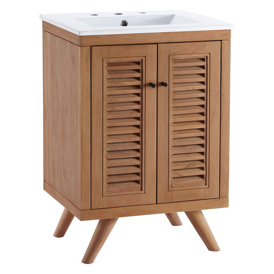 Nest Vanity Unit, Small, Natural Wood & White