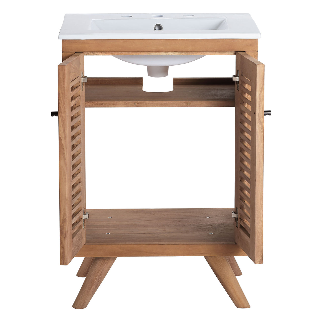 Nest Vanity Unit, Small, Natural Wood & White