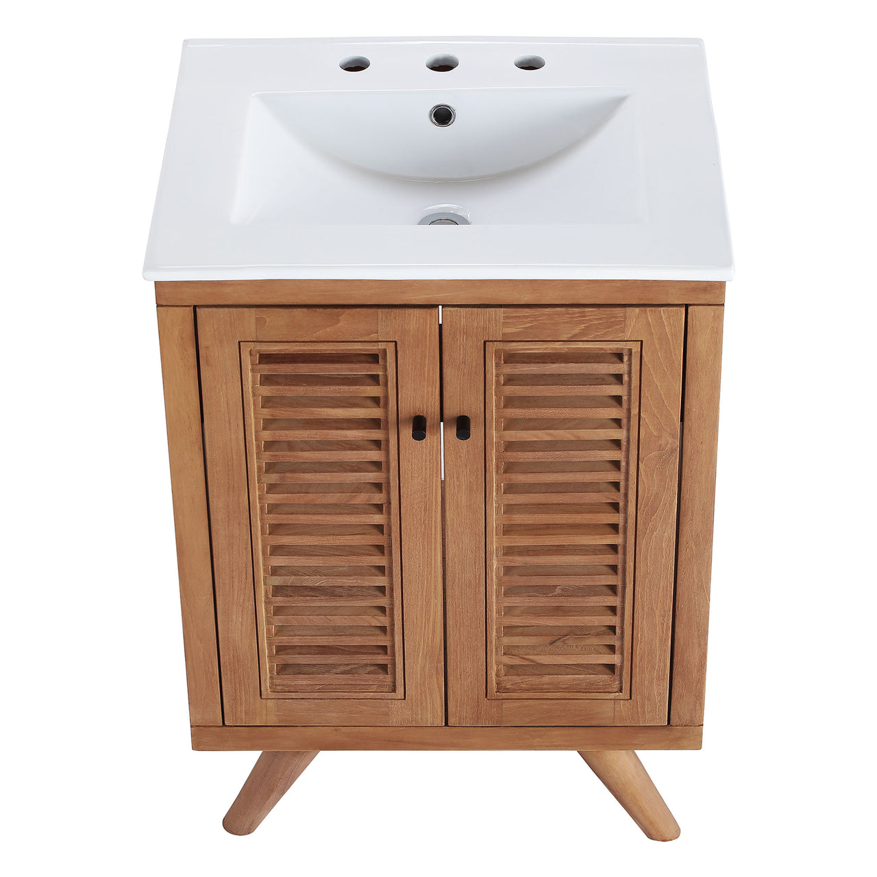 Nest Vanity Unit, Small, Natural Wood & White