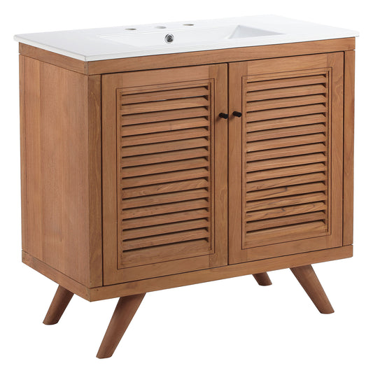 Nest Vanity Unit, Large, Natural Wood & White