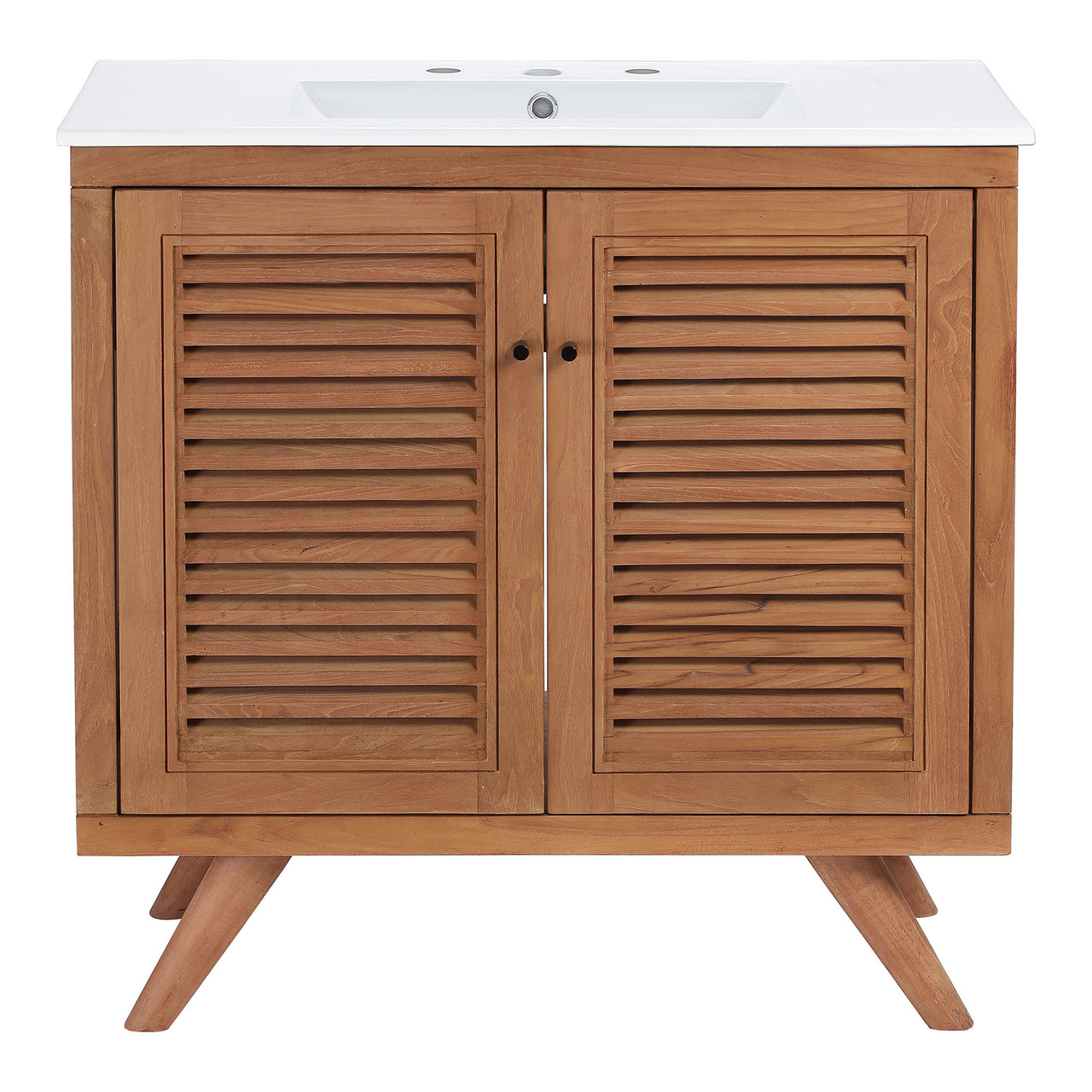 Nest Vanity Unit, Large, Natural Wood & White