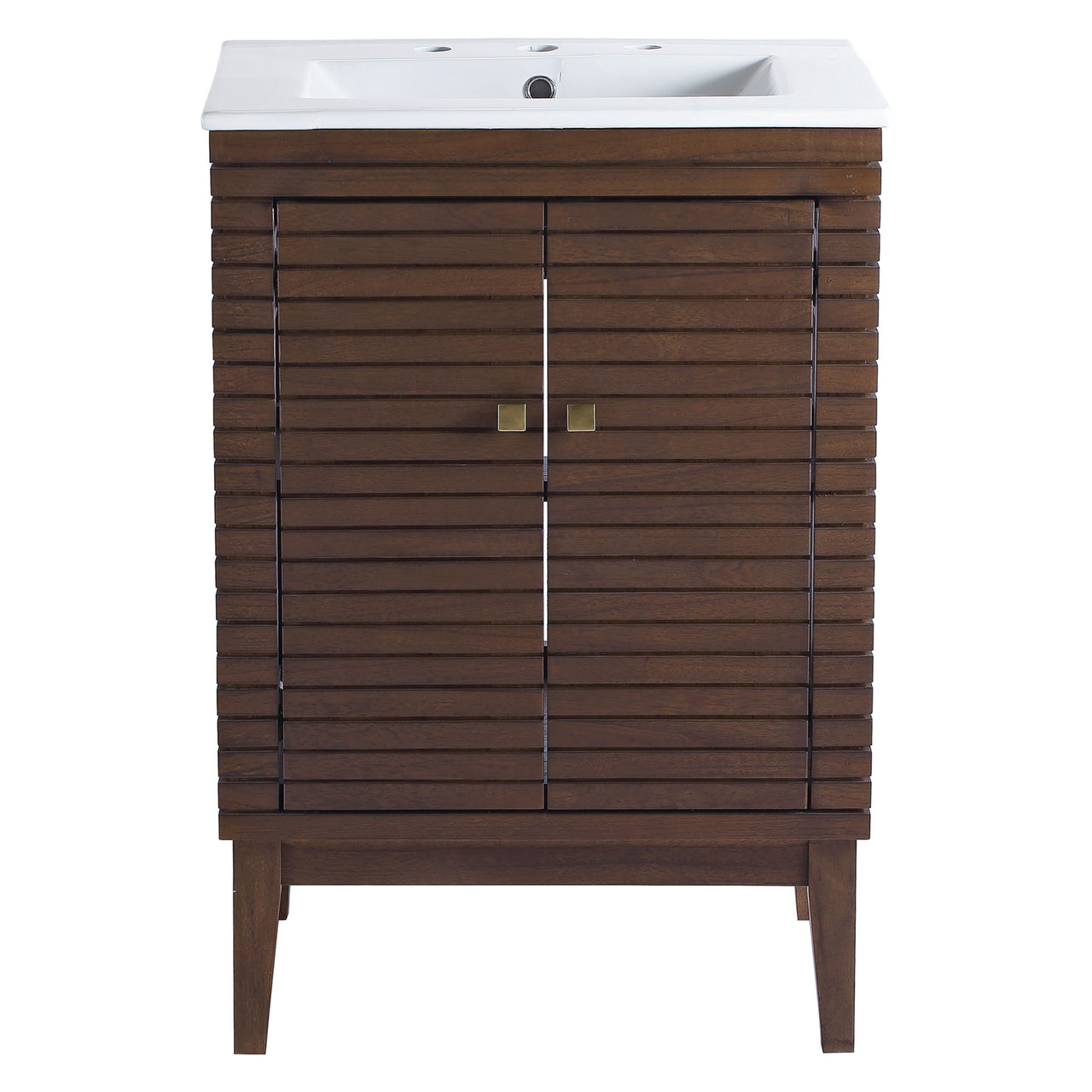 Ridge Vanity Unit, Small, Walnut & White