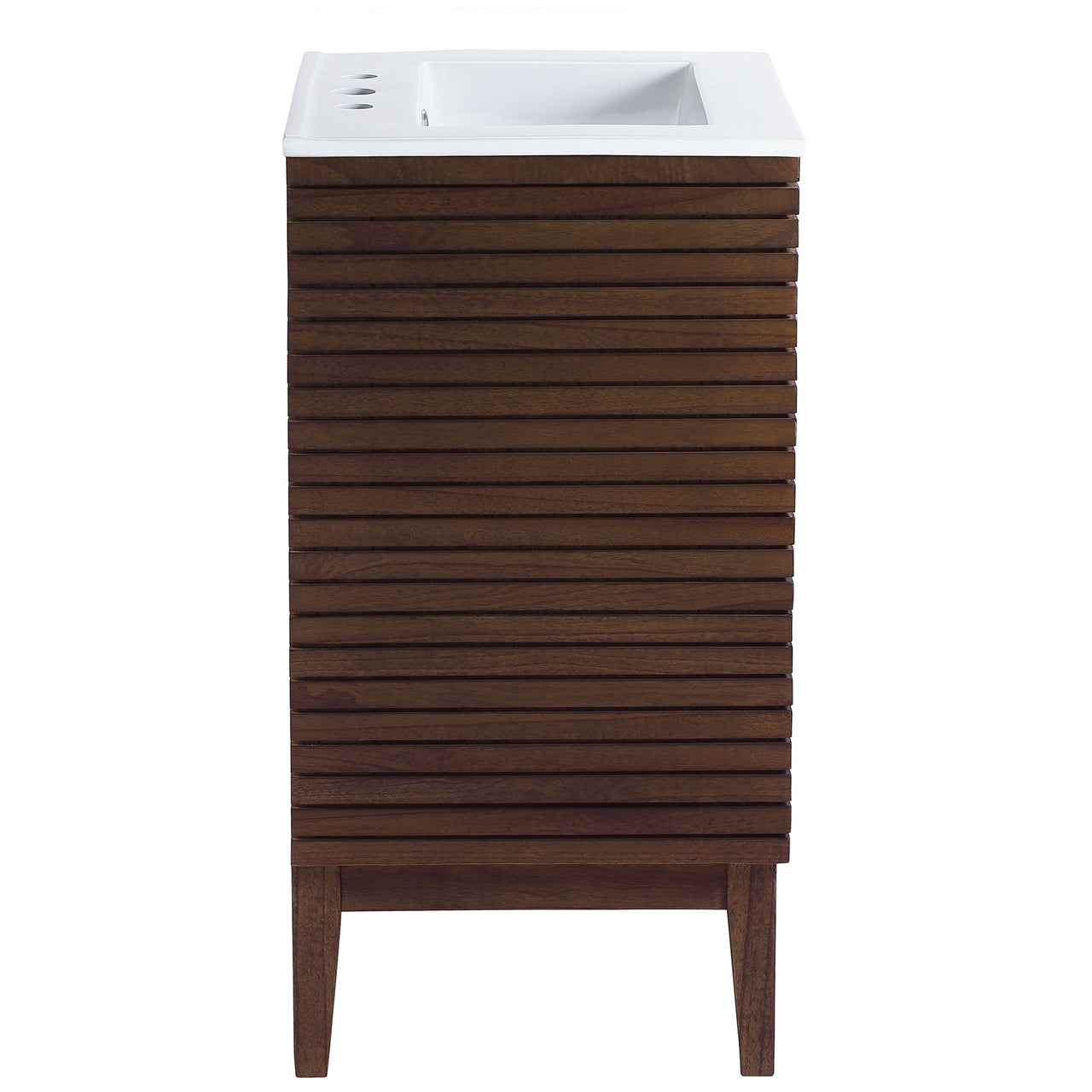 Ridge Vanity Unit, Small, Walnut & White