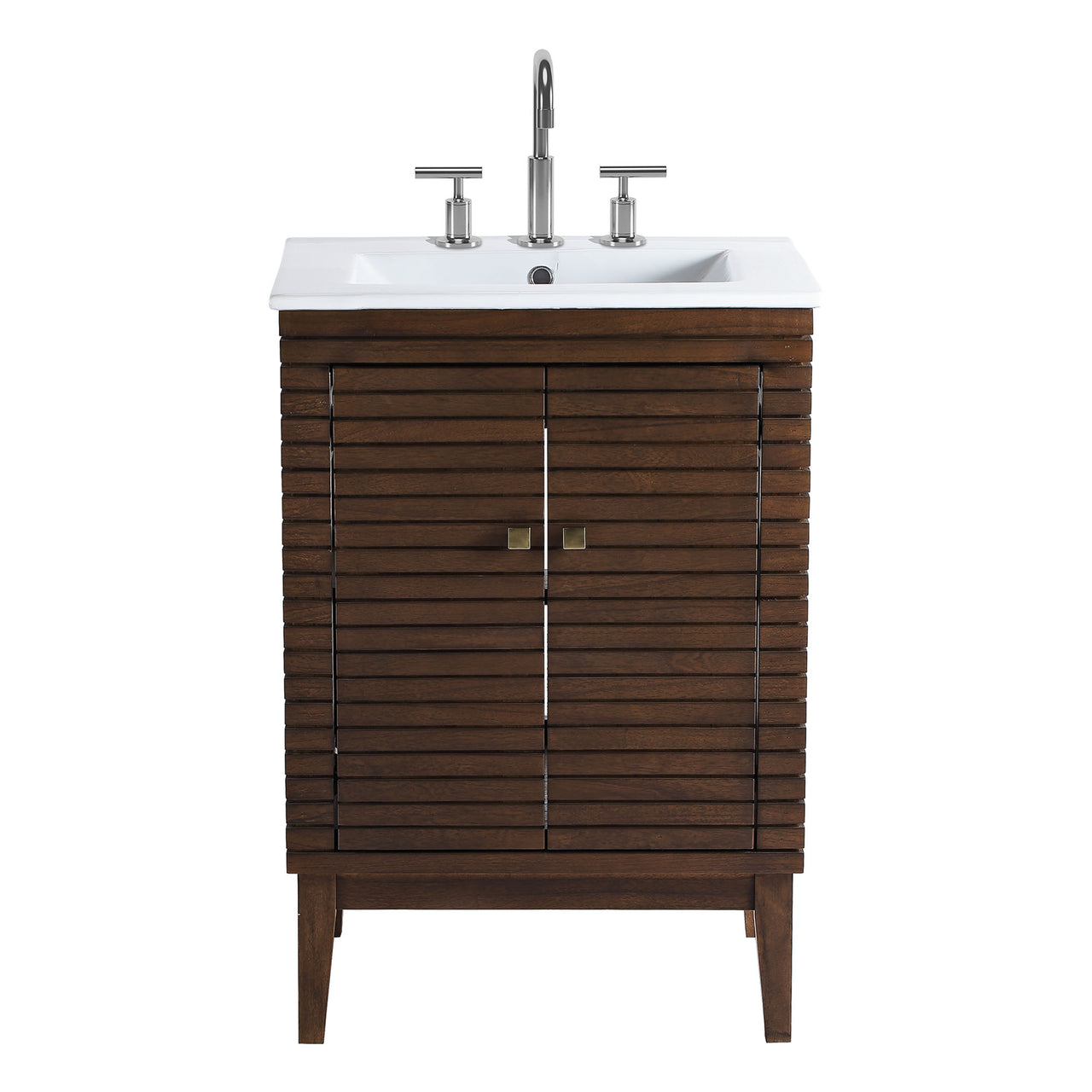 Ridge Vanity Unit, Small, Walnut & White