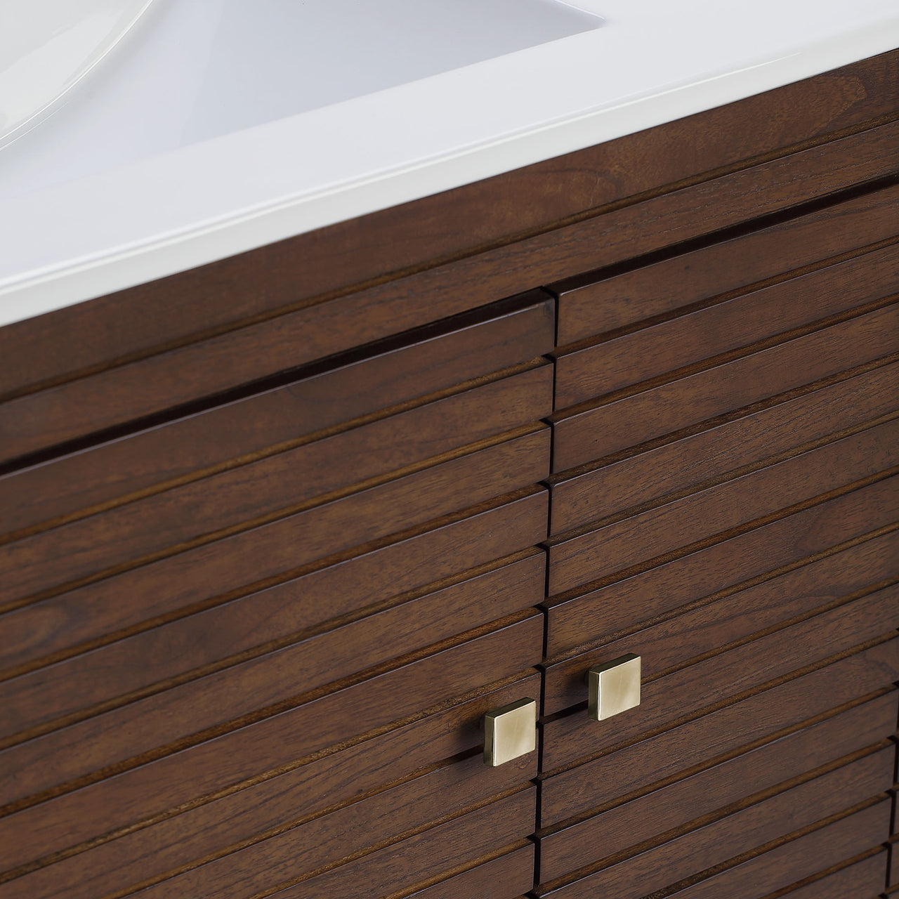 Ridge Vanity Unit, Large, Walnut & White