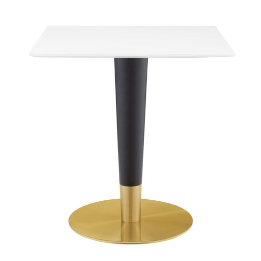 Aurelio Square Dining Table, Small, Gold & White