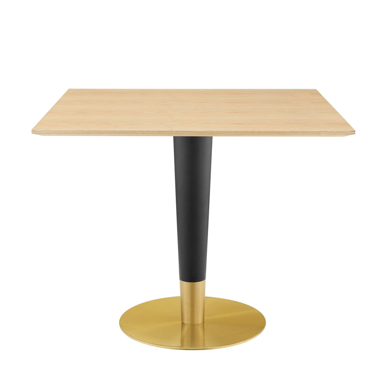 Aurelio Square Dining Table, Medium, Gold & Natural Wood