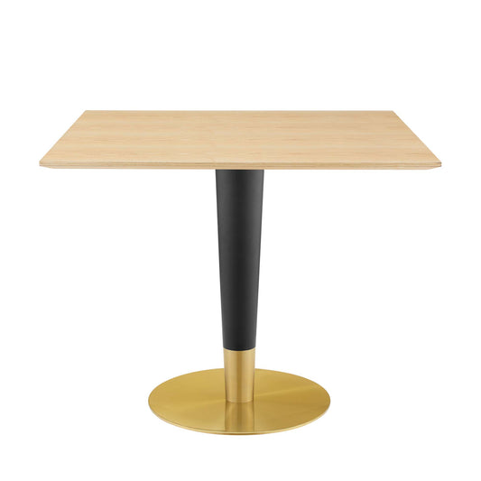 Aurelio Square Dining Table, Medium, Gold & Natural Wood