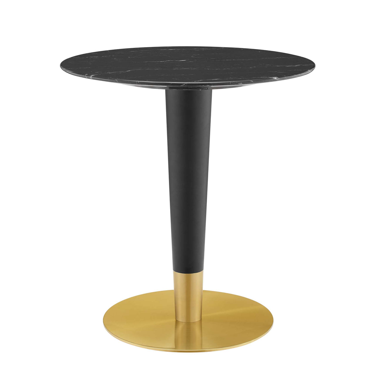 Aurelio Round Faux Marble Dining Table, Extra Small, Gold & Black