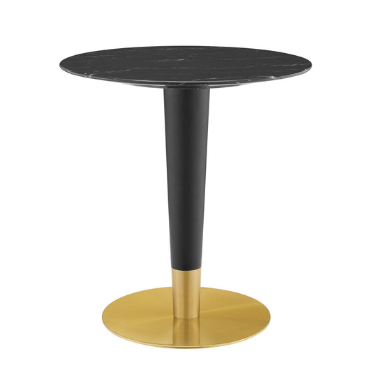 Aurelio Round Faux Marble Dining Table, Extra Small, Gold & Black