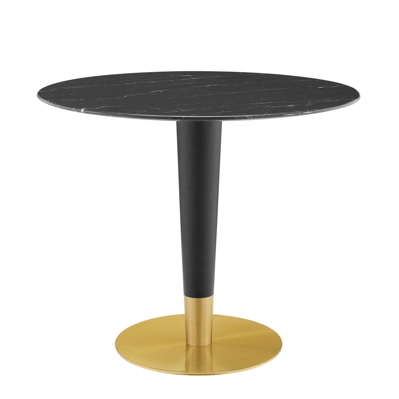 Aurelio Round Faux Marble Dining Table, Small, Gold & Black