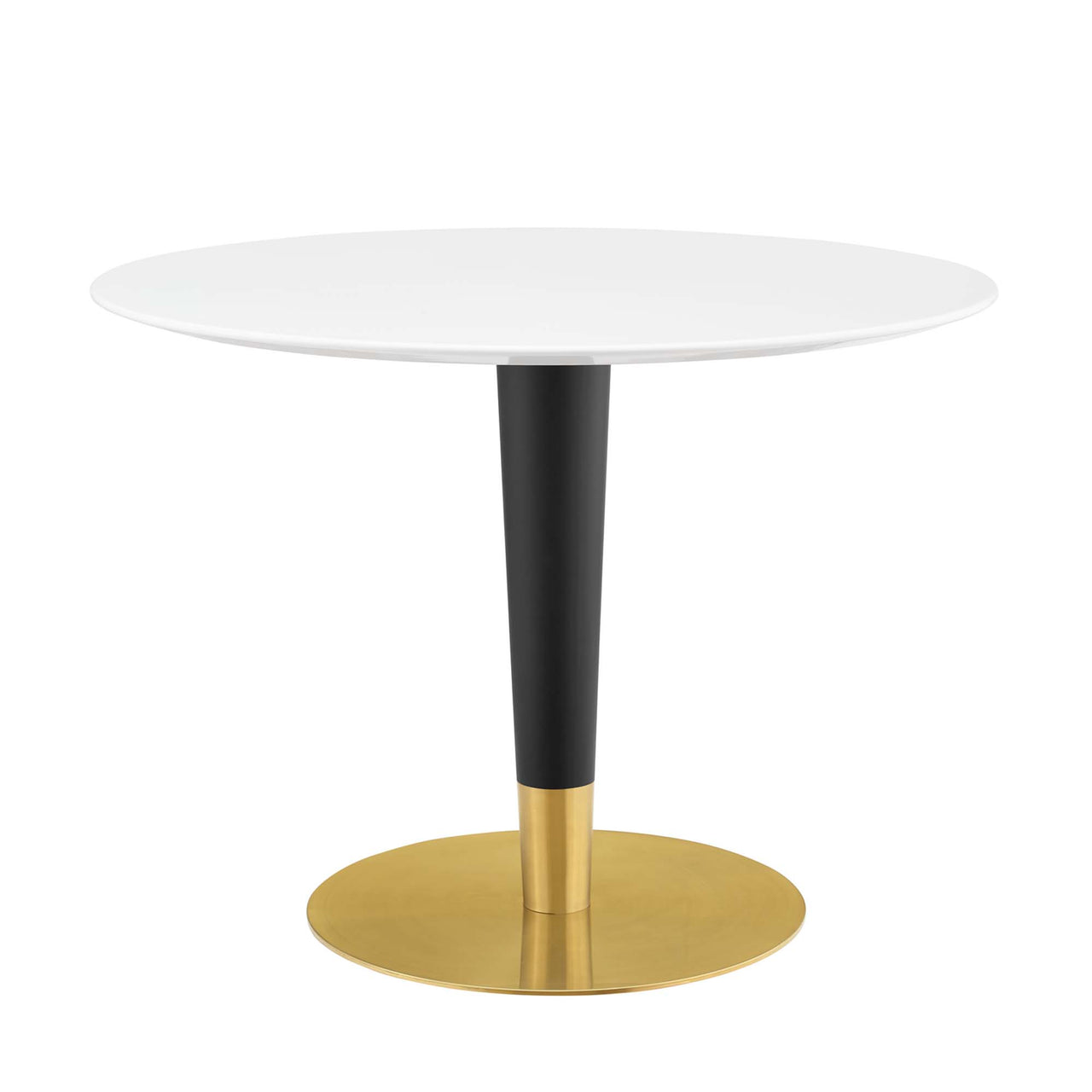 Aurelio Round Dining Table, Medium, Gold & White