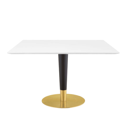 Aurelio Square Dining Table, Extra Large, Gold & White