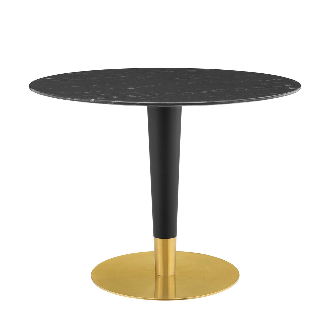 Aurelio Round Faux Marble Dining Table, Medium, Gold & Black