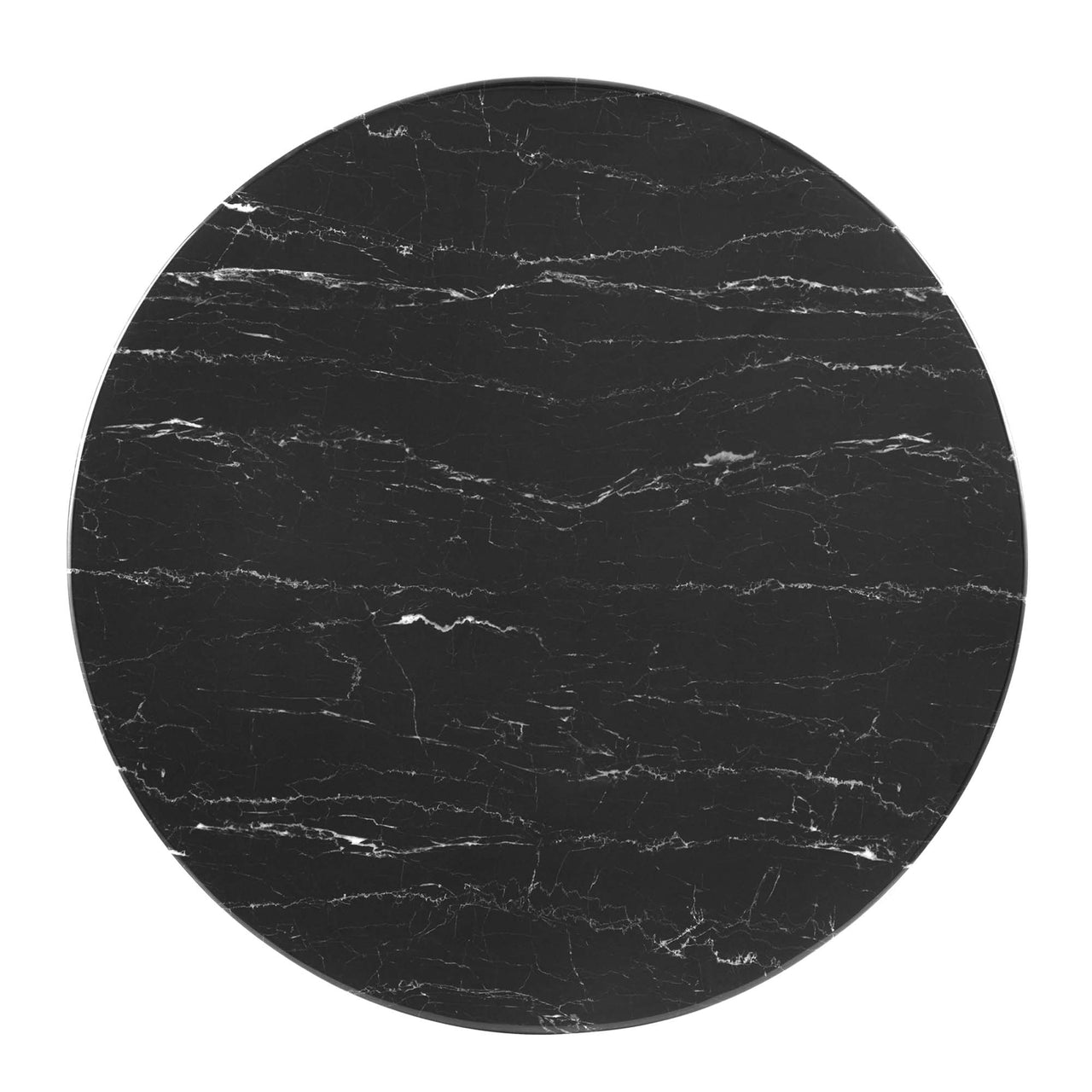 Aurelio Round Faux Marble Dining Table, Medium, Gold & Black