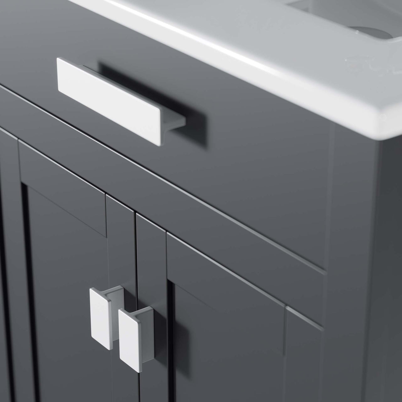 Emereth Vanity Unit, Small, Gray & White