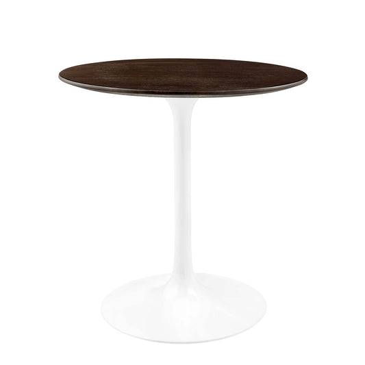 Ensemble Round Dining Table, Extra Small, White & Cherry Walnut