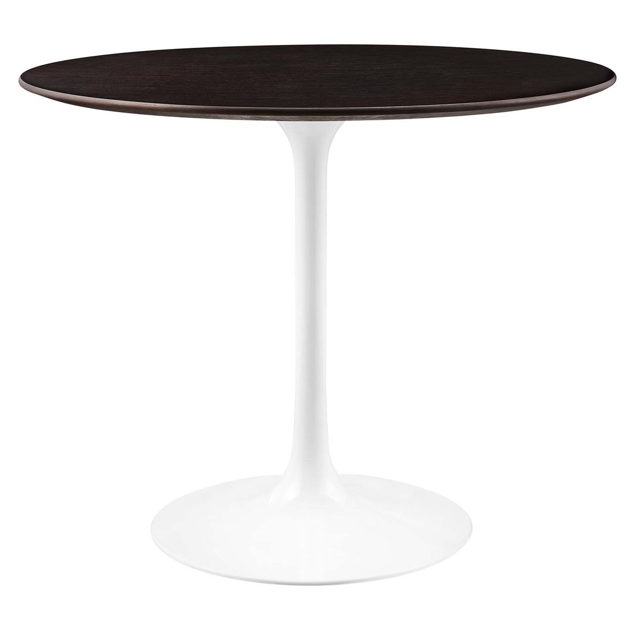 Ensemble Round Dining Table, Small, White & Cherry Walnut