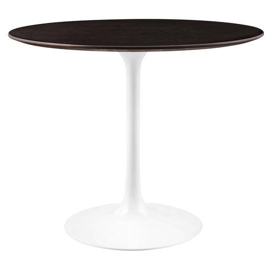 Ensemble Round Dining Table, Small, White & Cherry Walnut