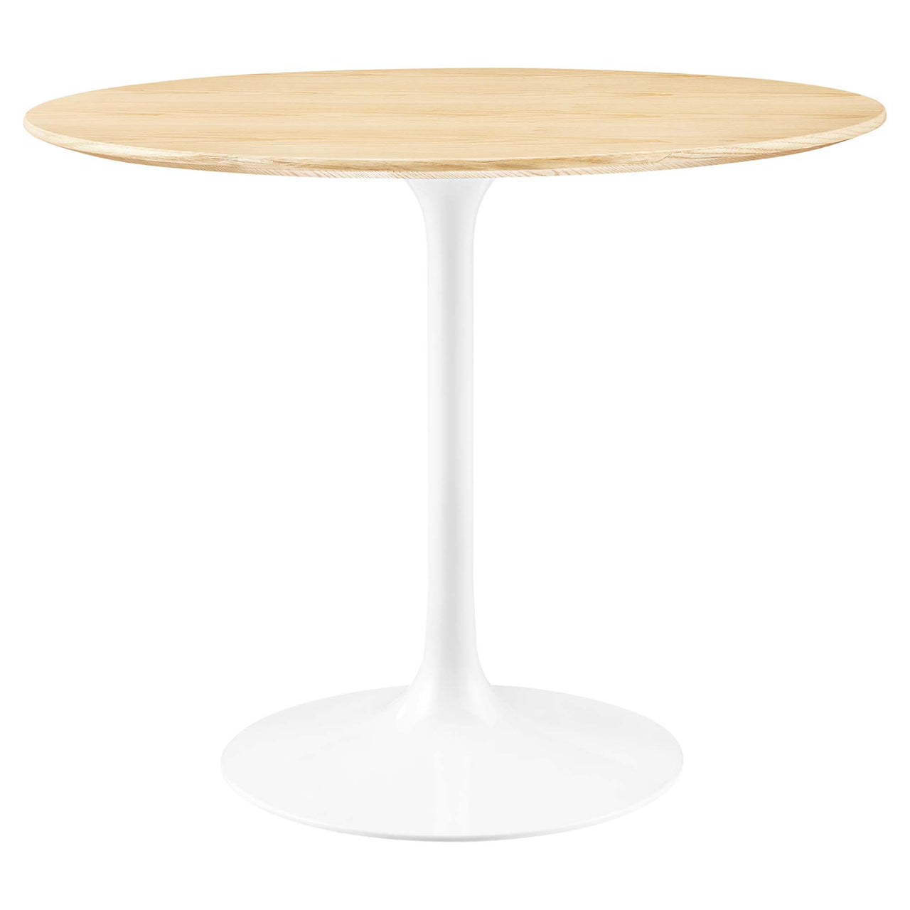 Ensemble Round Dining Table, Small, White & Natural Wood