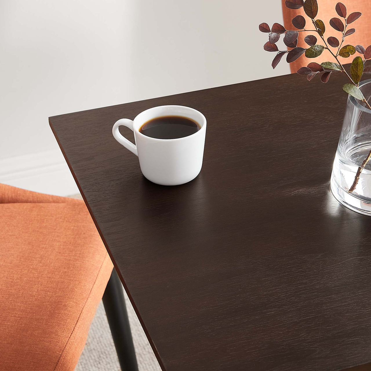 Ensemble Square Dining Table, Extra Small, White & Cherry Walnut